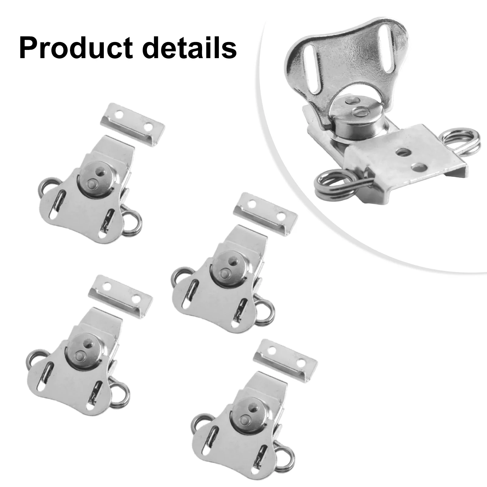 4Pack 304 Stainless Steel Spring Loaded Small Butterfly  Latch Heavy Case Suitcase Hasp Latch Lock Furniture Hardware Lock