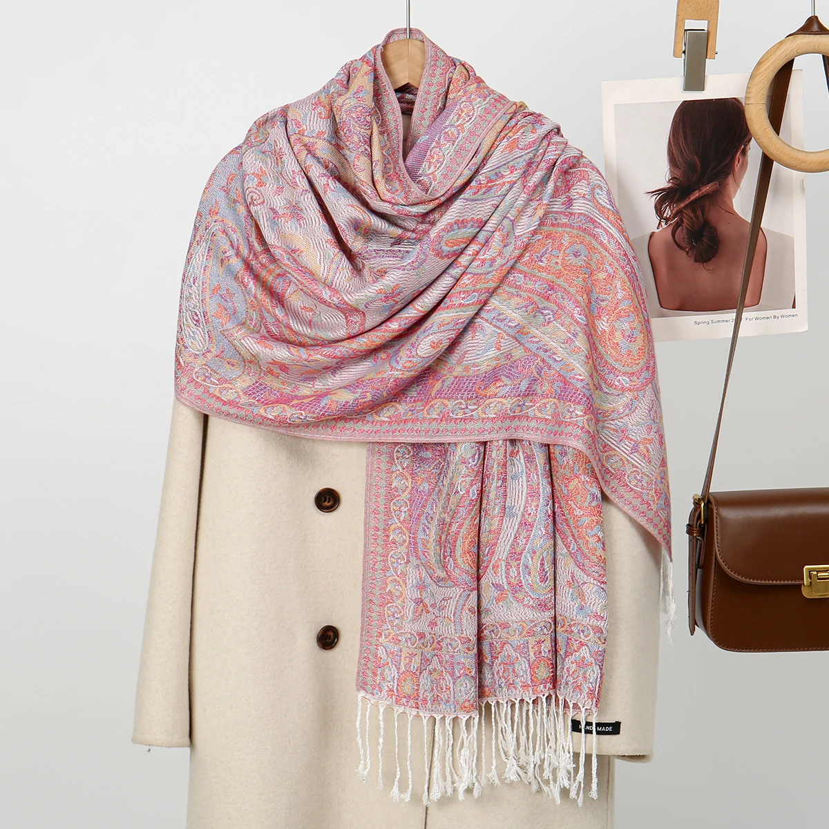Paisley Stickerei Schal Quasten Schal Muslimische Frauen Hijabs Retro Cashew Baumwolle Wraps Damen Schalldämpfer Foulard Winter Schals