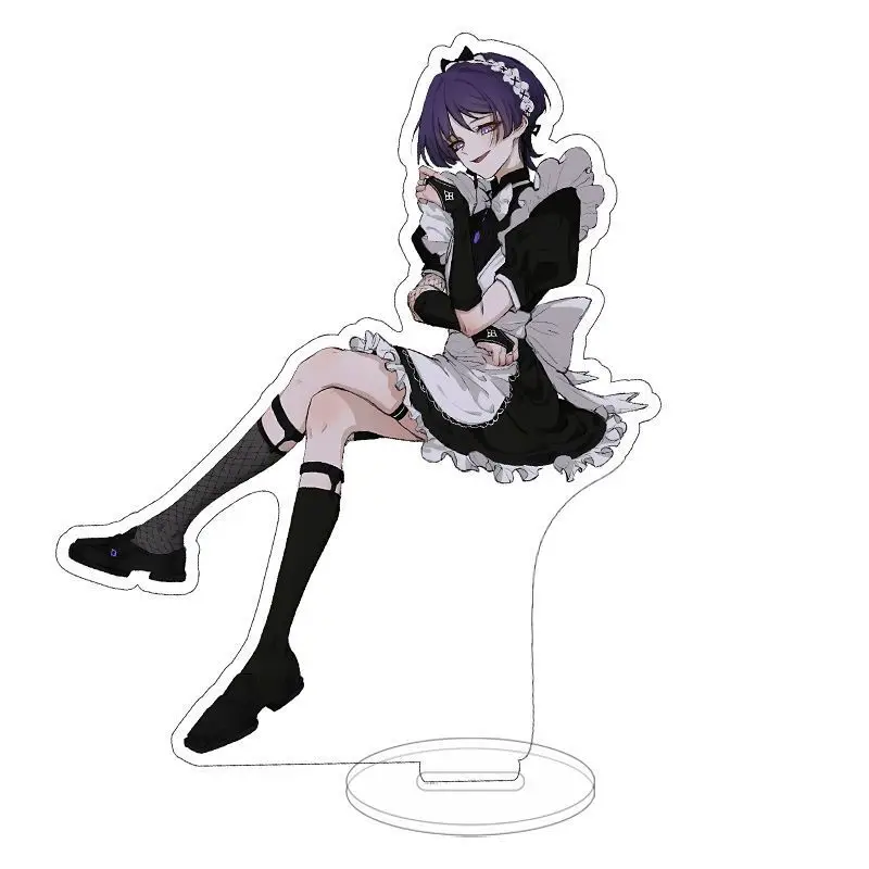 Genshin Impact Anime Figures Stand Model Plate Maid Desktop Decoration Accessories Friends Gift for Fans Cosplay
