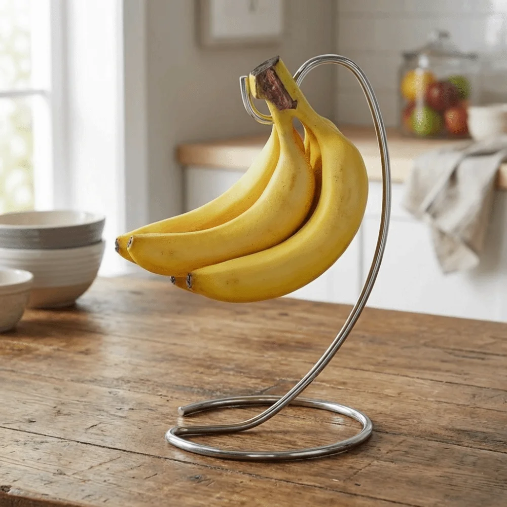 

Creative Metal Banana Rack Keep Bananas Fresh Modern Fruit Display Hanger Rust Proof Multifunctional Fruit Vertical Storage Rack