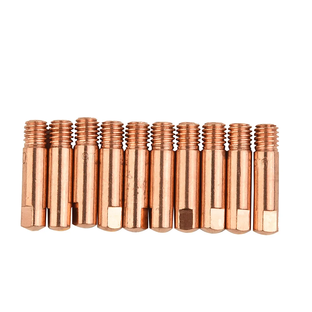 

Welding Contact Tips 0.6 - 1.2mm 10pcs Consumables For Binzel Style Torches Length 25mm MB15AK MIG Welder Torch