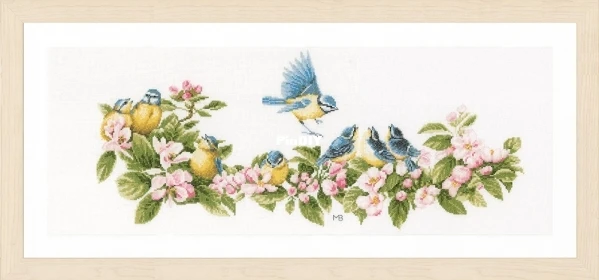 Lanarte PN-0173176 Blue Mountain Flower 68-35 Needlework Kit  Cross Stich  Set DIY Kits Cross-stitch Embroidery Set Stitch Kit