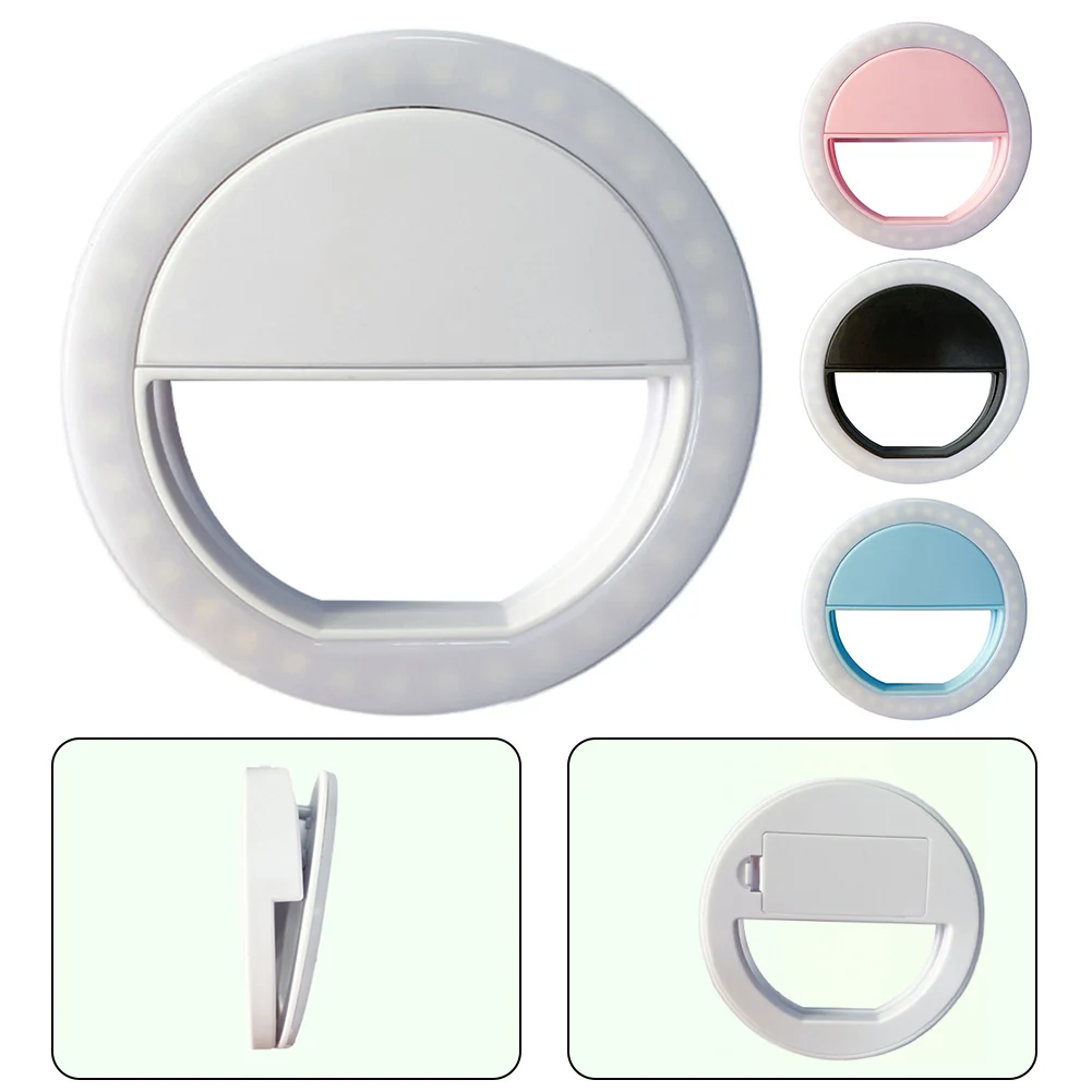 Built In Battery Easy To Use Mini Mobile Phone Ring Light LED Beads LED Self Timer Ring Light LED Self Timer Ring Light Beauty