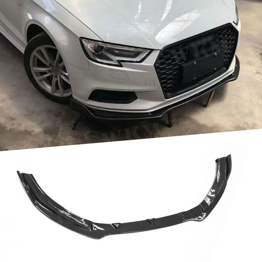 For Audi A3 2017-2019 Front Bumper Lip Spoiler Side Splitter Guard Protector Body Kit Diffuser Car Accessories Front Chin Apron
