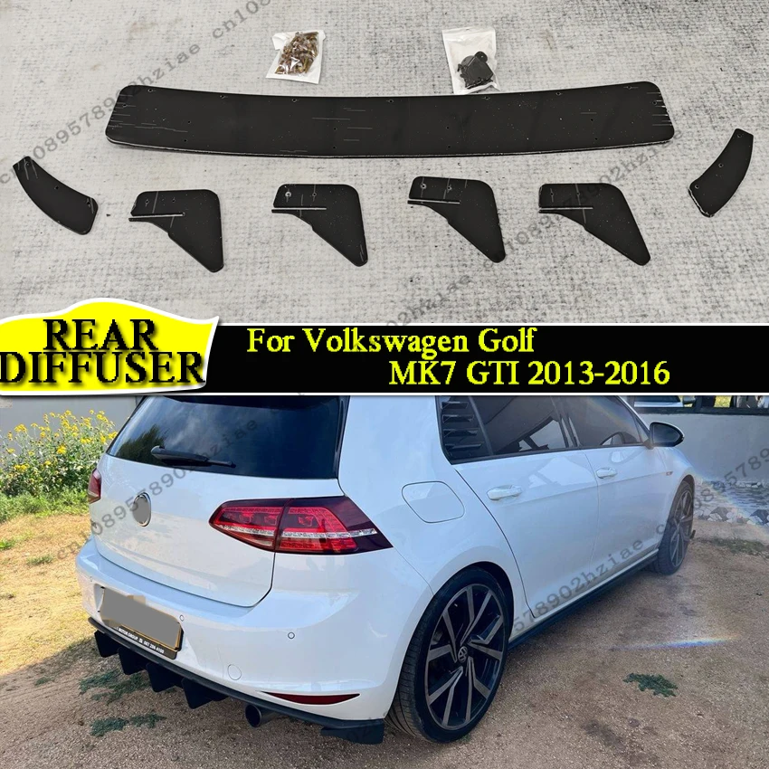 

Black Rear Bumper Lip Diffuser For Volkswagen Golf MK7 GTI 2013-2016 Maxton Style Rear Side Splitters Spoiler Lip Accessories