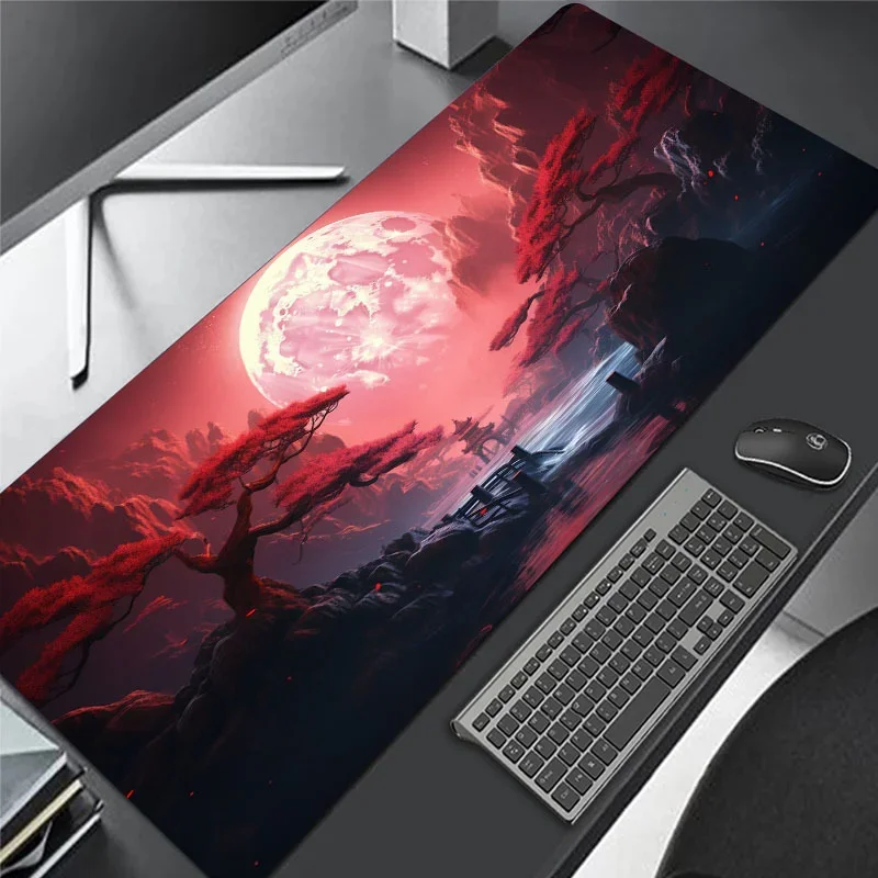 Hot Sell Large Landscape Red Moon Mouse Pad 900X400 Desk Mat for Office and Gaming Mouse Pad with Enhanced Precision and Comfort