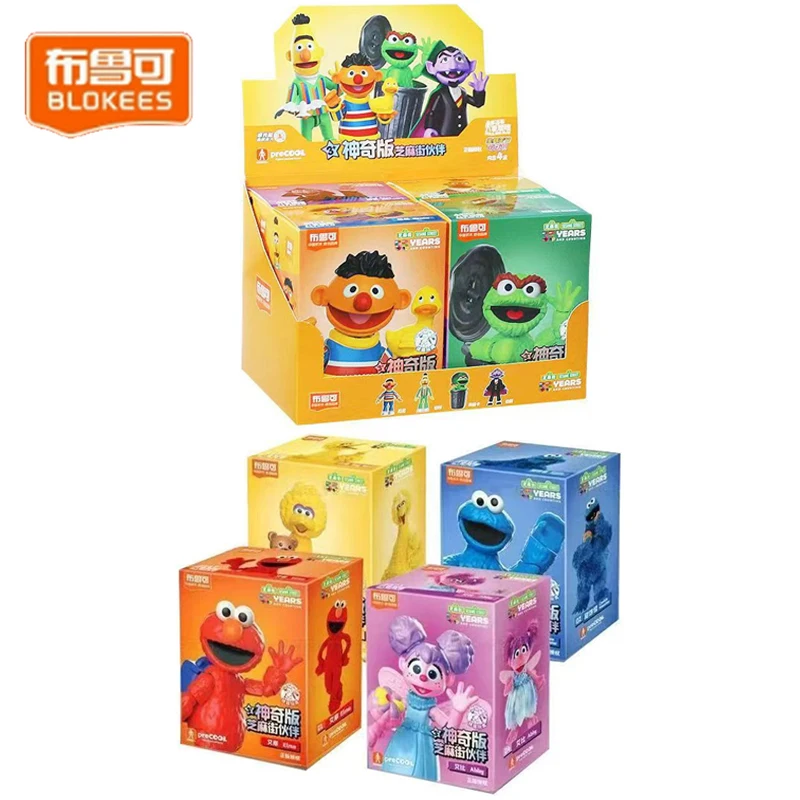 

Фигурки Blokees Blockman, оригинальные фигурки SESAME STREET Ernie Bert Abby Elmo Cookie Monster в сборе, аниме-фигурки, игрушки, детская подарочная модель