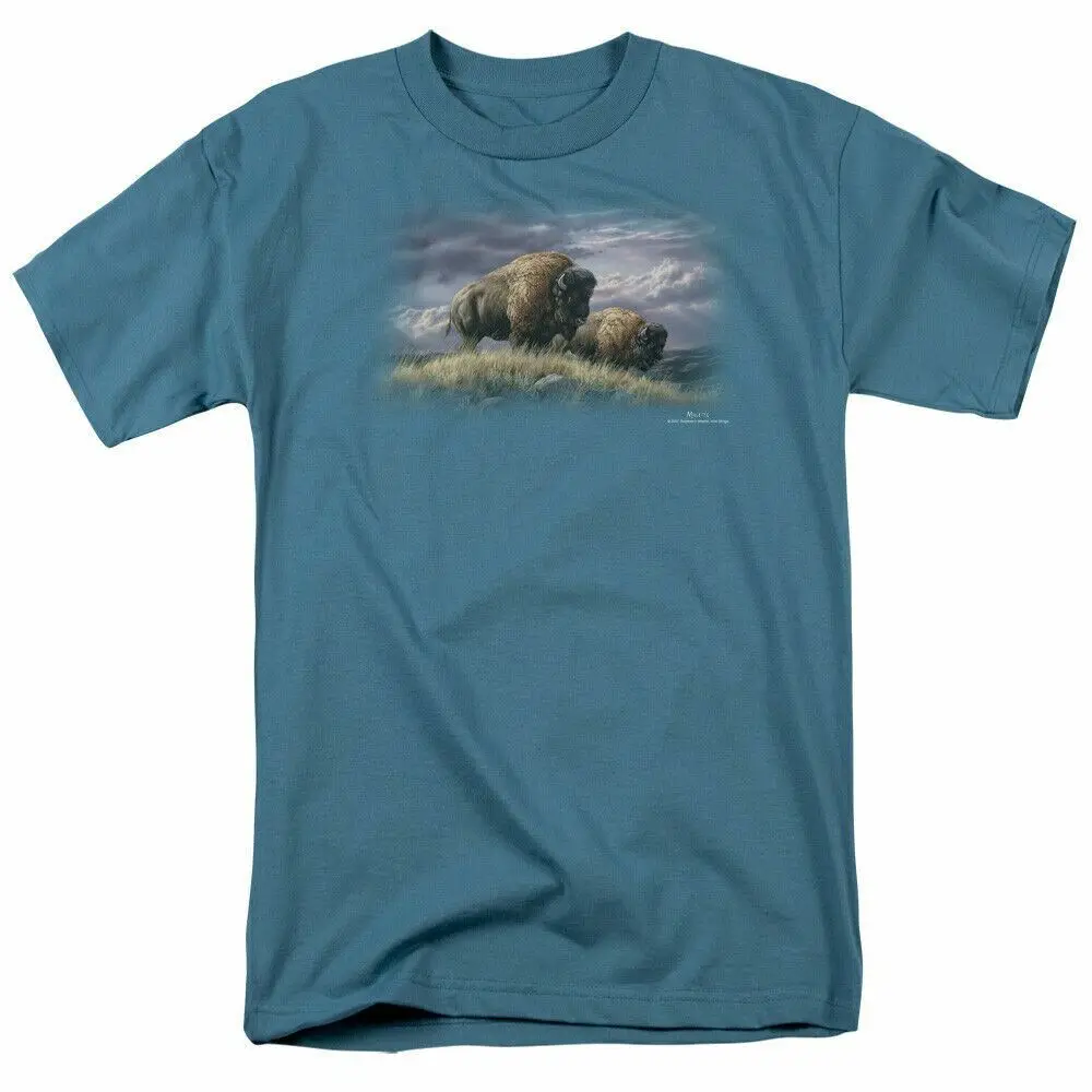 Wild Wings Nomads of the Plains T Shirt Mens Licensed Wildlife Slate