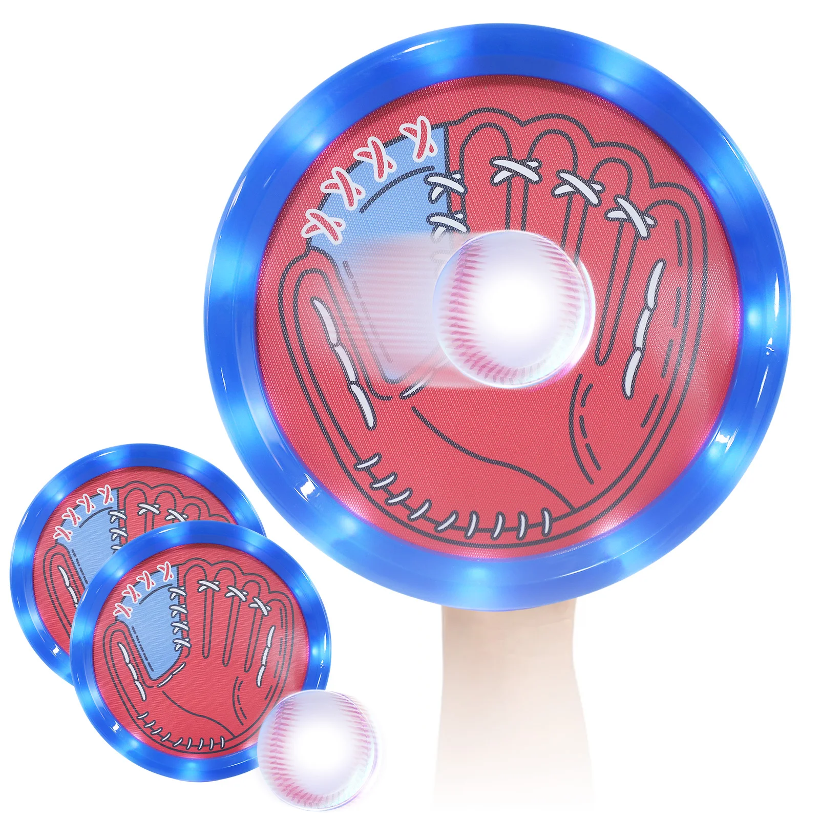 

Glow in the Dark Ball Game Toss and Catch Ball Game Set Outdoors Yard LED Flashing Sports for Adults and Kids