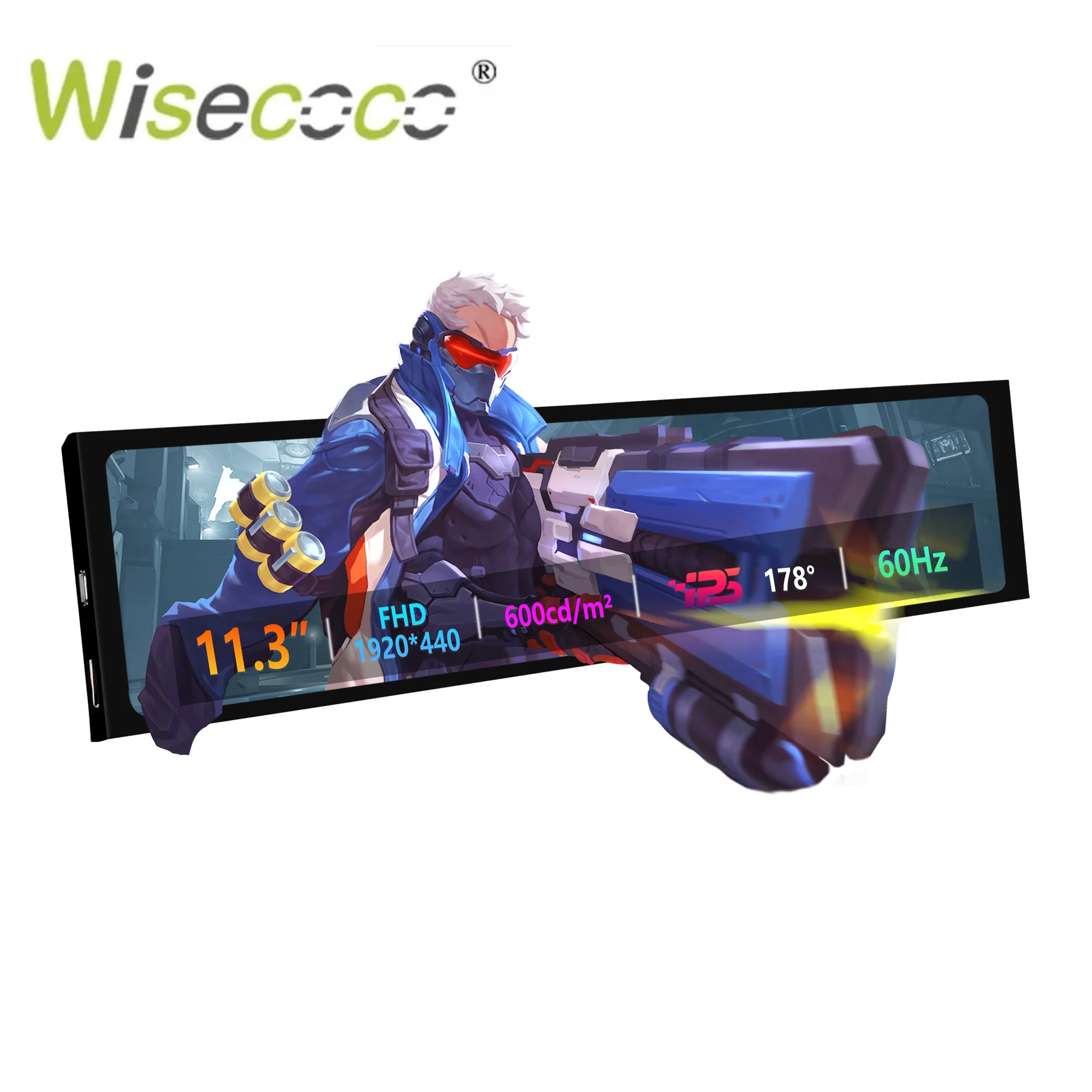 

Wisecoco 11.3/8.8/7.84 inch HD IPS Secondary Screen Type-C for Laptop Computer Temperature Windows Aida64 CPU GPU Monitor