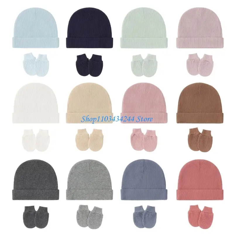 

Детские шапочки, шапки и варежки для малышей, хлопковые зимние перчатки для новорожденных