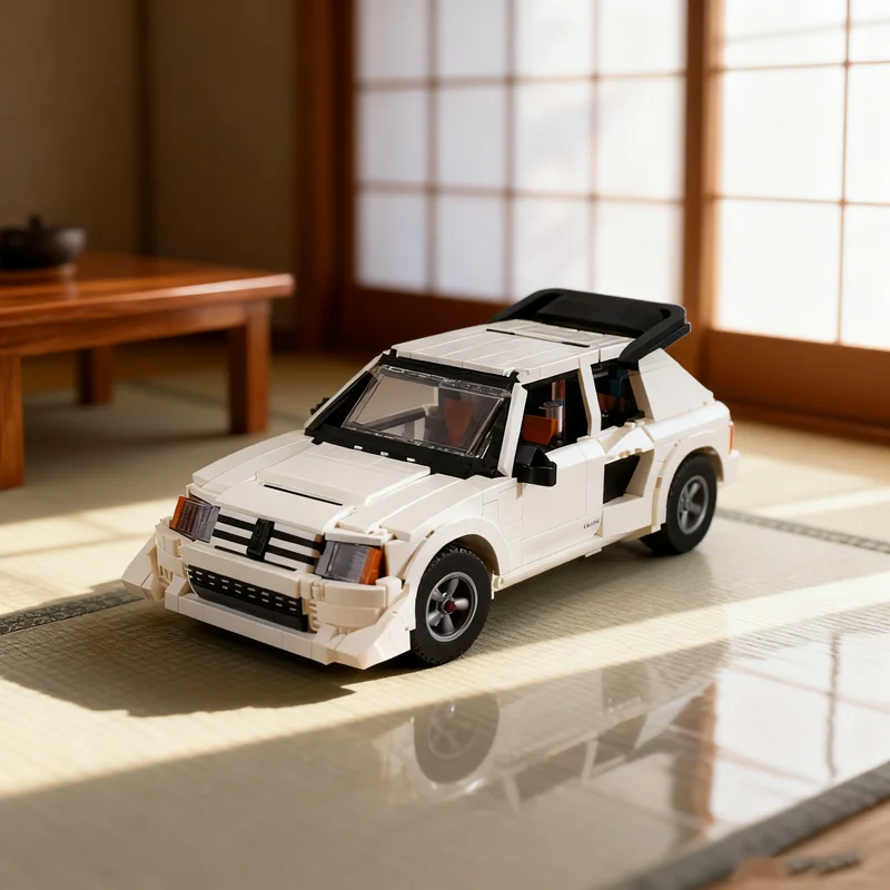 

1316PCS MOC City Champions Super Car Peugeot 205 T16 EVO2 Stickers Model Technology DIY Creative Assembly Brick Display Gift