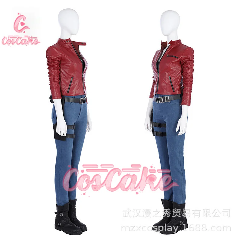 Resident 2 Remake Claire Redfield Evil Cosplay Fantasia Costume Jacket Coat Belt Adult Women Halloween Carnival Suit