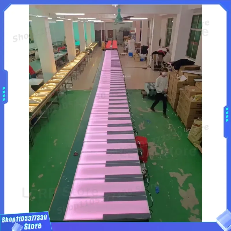 Interactive LED Piano Floor Mat Colorful Light Up Tiles Musical Game Party Decoration for Kids Adults Event Stage Dance Fun