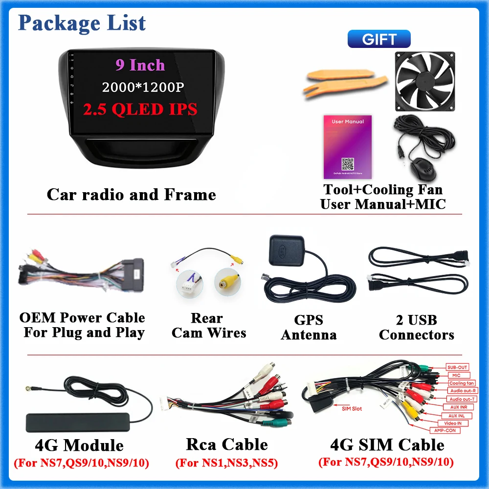 

For Chevrolet Cavalier 2016 2017 2018 Car Radio Carplay GPS Navigation Screen Android Auto 5G Wifi Stereo Video No 2din