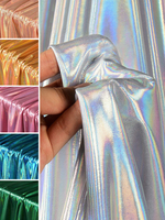 Thin Shiny Bright Stretch Fabric Laser Symphony Fog for Sewing Bronzing Dress Performance Dance Costume by Half Meter