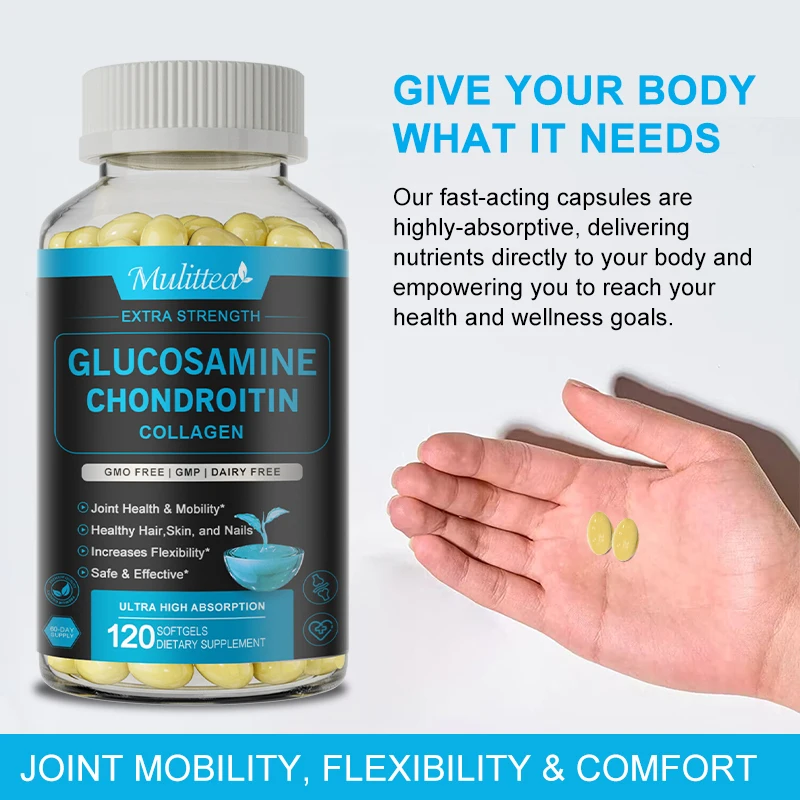 Cápsulas de condroitina de glucosamina Mulittea con vitamina MSM D3 sin OGM, suplementos alimenticios saludables sin gluten - Image 4