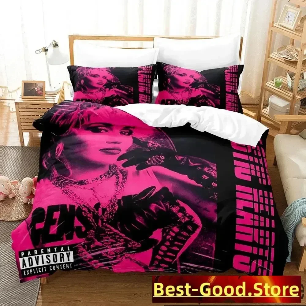 

3D Print Miley Cyrus Singer Bedding Set Duvet Cover Bed Set Quilt Cover Pillowcase Comforter king Queen Size Boys Adult Bedding