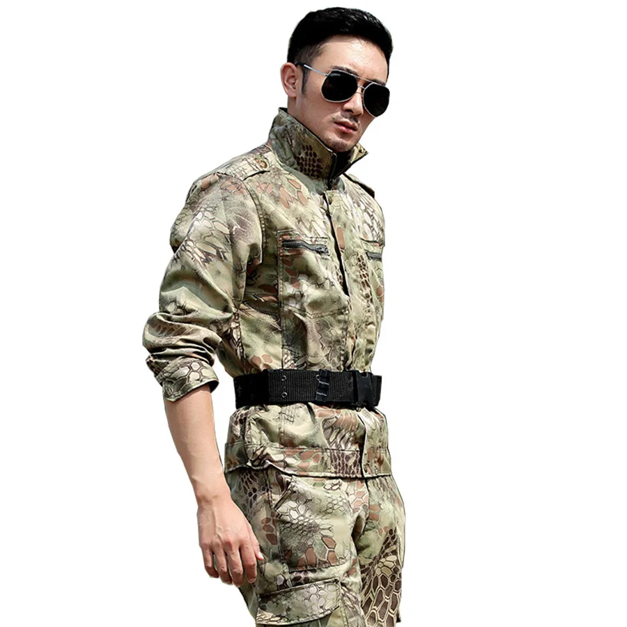 أسود بيثون الصيد الصيد ملابس الرجال التكتيكية هنتر زي قتال موحد بنطلونات مموهة كالزي العسكري غيلي الادسنس دعوى الإناث التمويه مجموعات #4