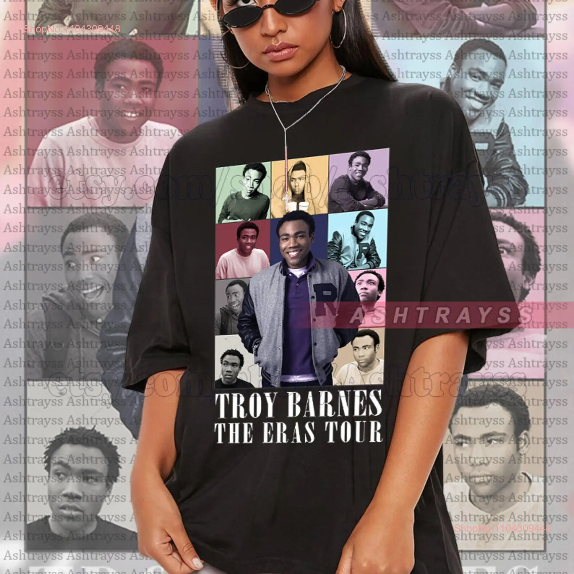 Troy Barnes Donald Glover The Eras Tour tee long or short sleeves