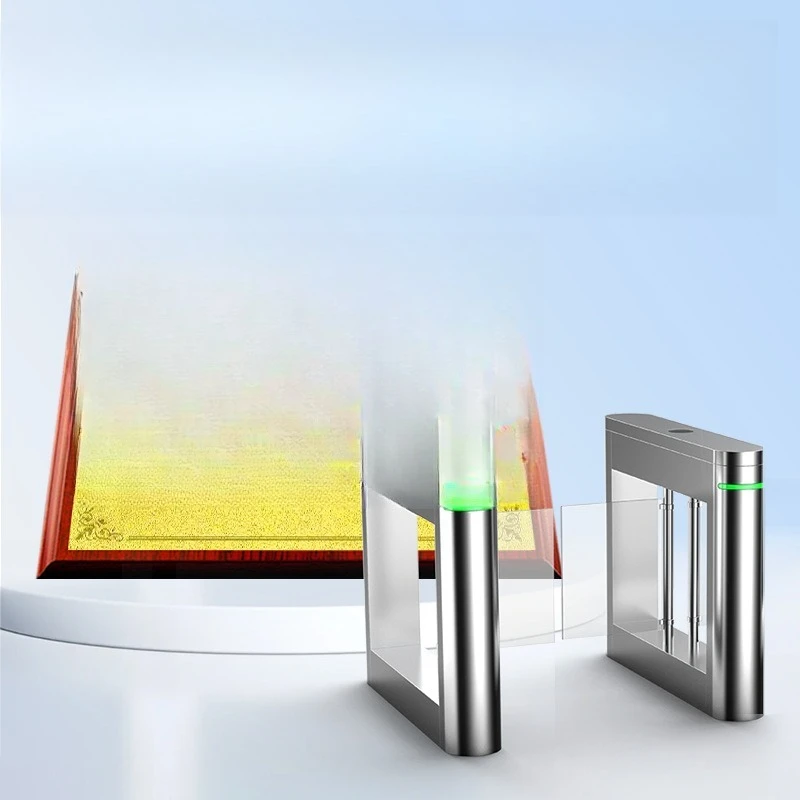 Pedestrian gate code temperature measurement facial recognition access control system entrance and exit anti-collision swinggate