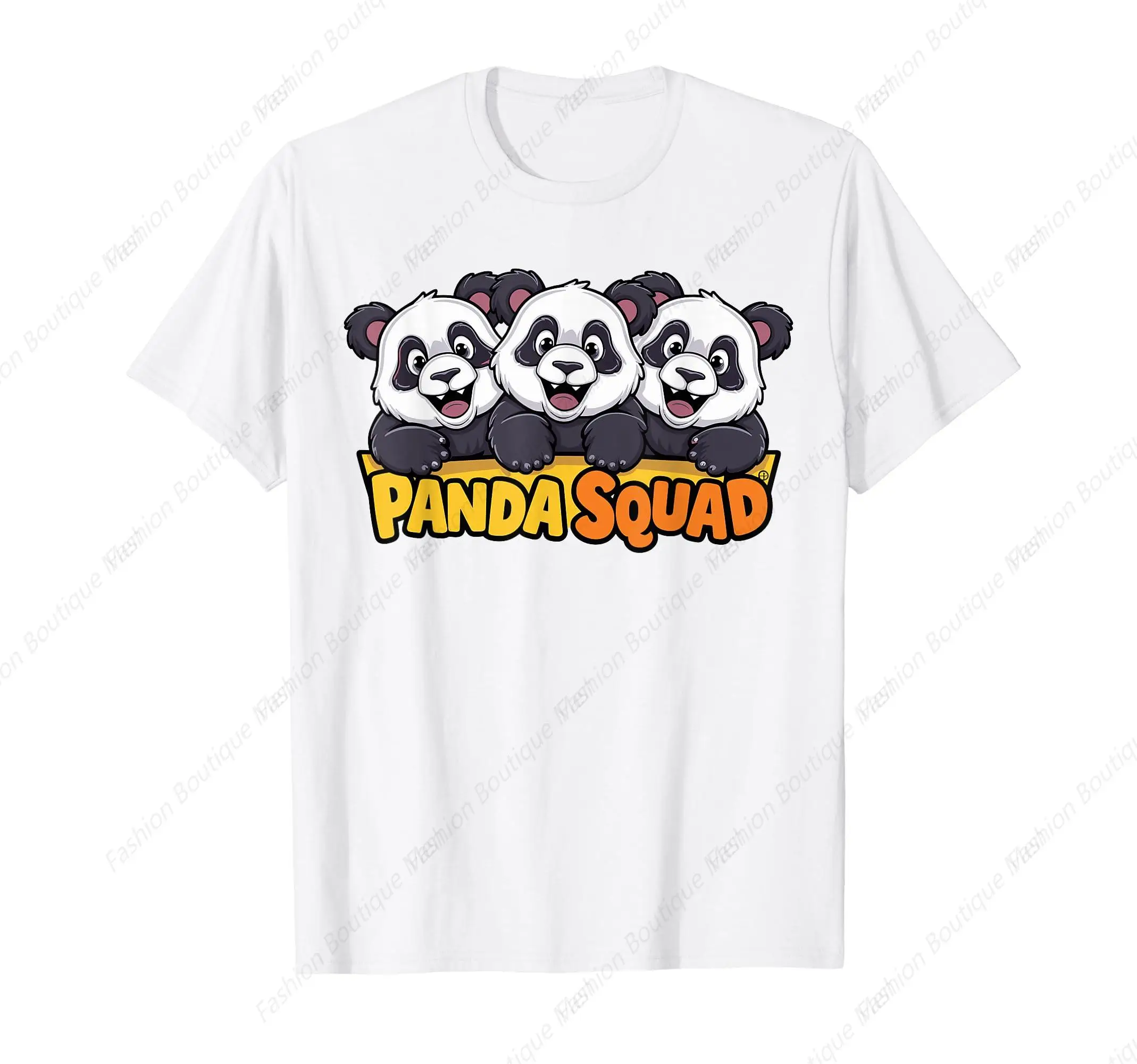Cute Panda Squad T-Shirt for Panda Lover Shirt Cool Panda T-Shirt Casual Short Sleeve Personalized Top