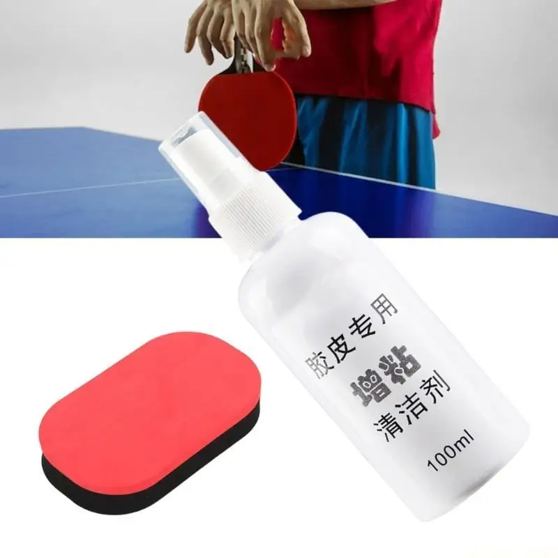 

M5TC Portable 100ml Rubber Adhesive Cleaner Cleaning Solution Table Tennis Rubber Adhesive Cleaning Sprays Easy to Use