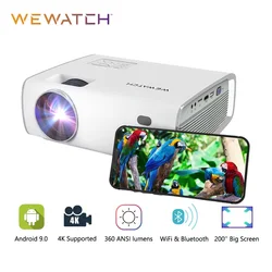 WEWATCH-proyector S1 Smart OS Native1080P, 4K, compatible con 360 lúmenes ANSI, proyector LED con Android de cine en casa, Full HD, proyector wi-fi