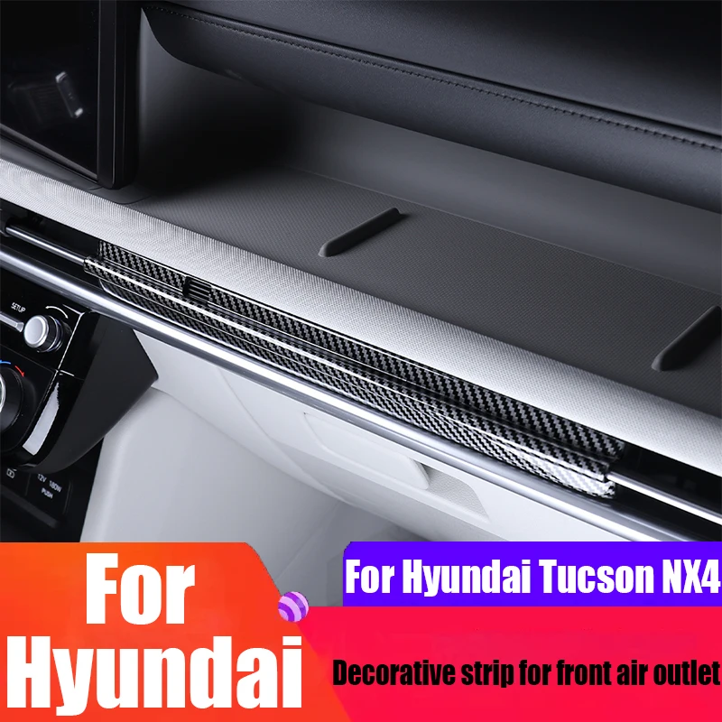 

For Hyundai Tucson NX4 2025 modified front air outlet decorative strip wood grain automotive interior decoration accessories