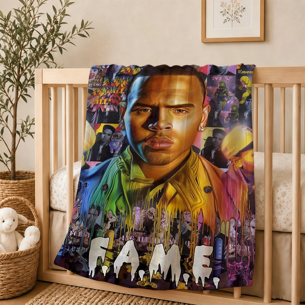 Singer C-Chris B-Brown Blanket For Soft Warm Knee For Bedroom Living Room Bed Sofa Camping Picnic Office Gift