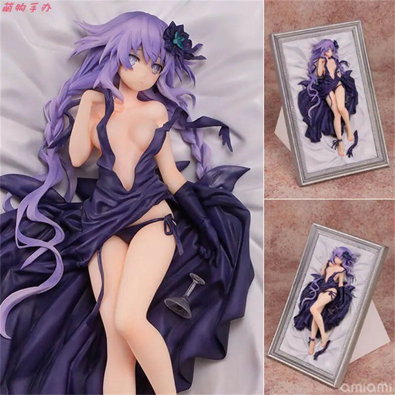 Figura de Anime Hyperdimension Neptunia, Purple Heart, vestido morado, estatua coleccionable para coleccionistas de Anime, juguete, adorno de escritorio, regalo