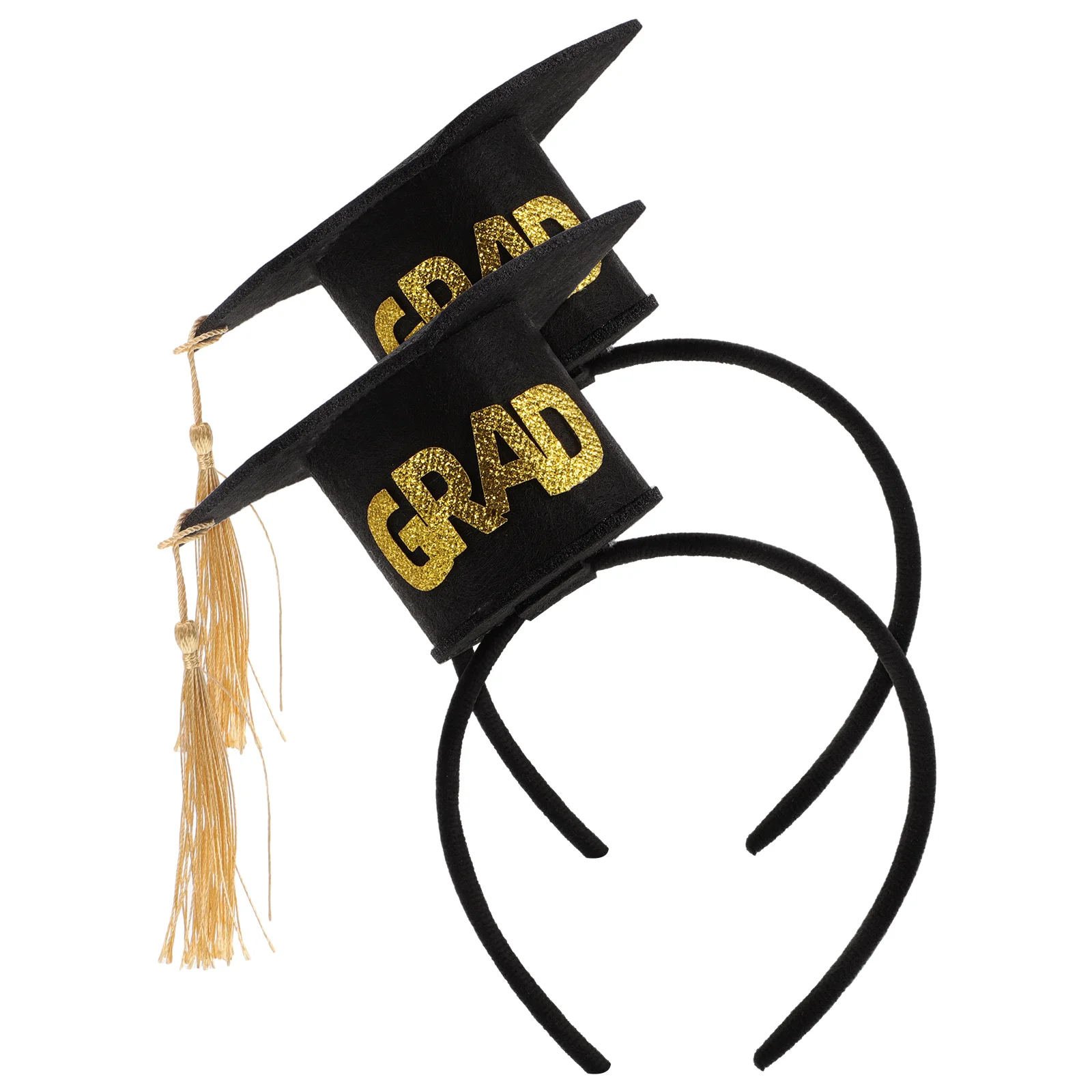 

2pcs Graduation Headband Felt Cap Decorations Party Hat Accessories Tassel Design Bachelor Degree Ceremonies Hairstyle
