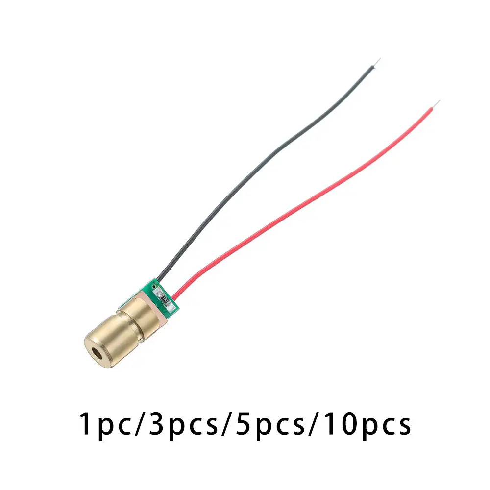 1/3/5/10pcs Laser diode 650nm 6mm 3V 5 million watt Adjustable Laser Dot Diode Module Red Copper Head