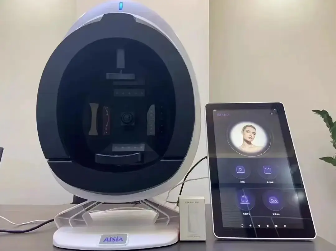 15.6 polegada nova máquina analisadora de pele facial 3d analisador de pele máquina facial 8 espectro de luz scanner de análise de pele.