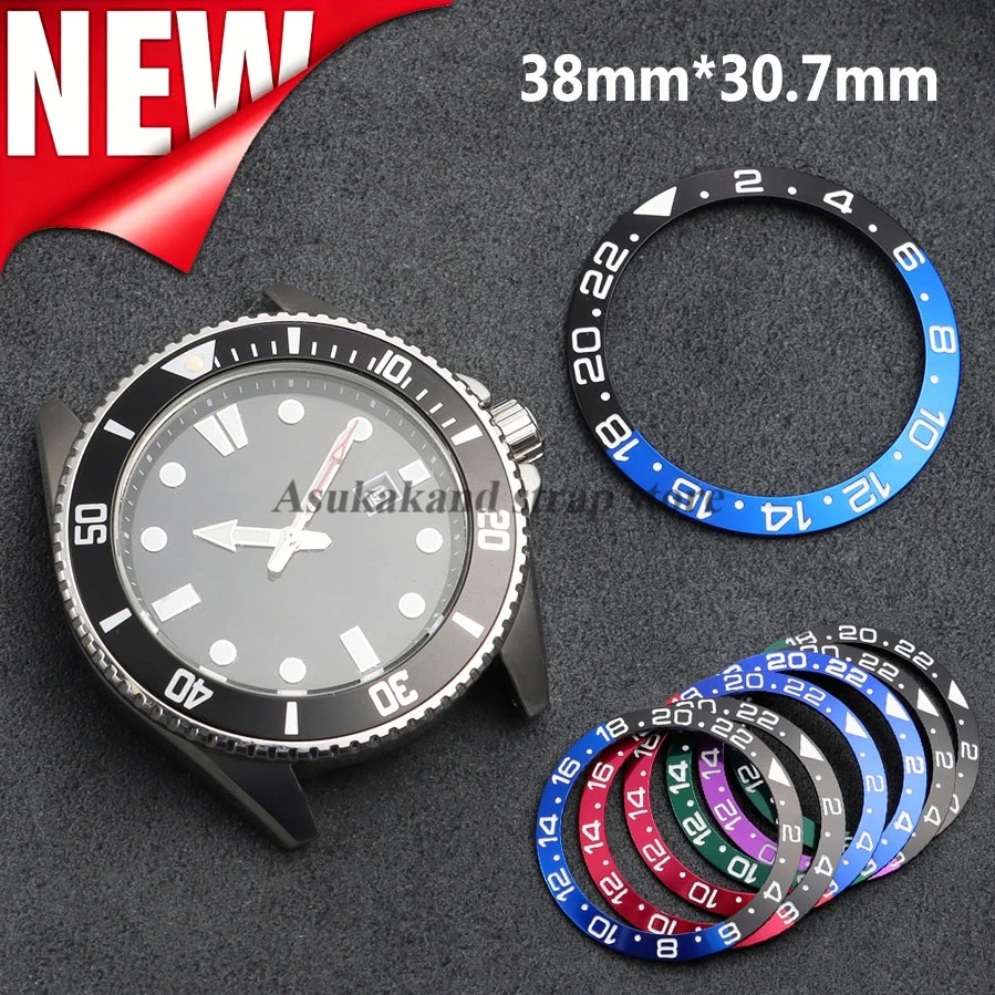 New 38mm Alloy Watch Bezel for Rolex GMT007 Aluminium Watch Bezel Insert Ring Slope for NH35 NH34 Diving Watch Part Accessories