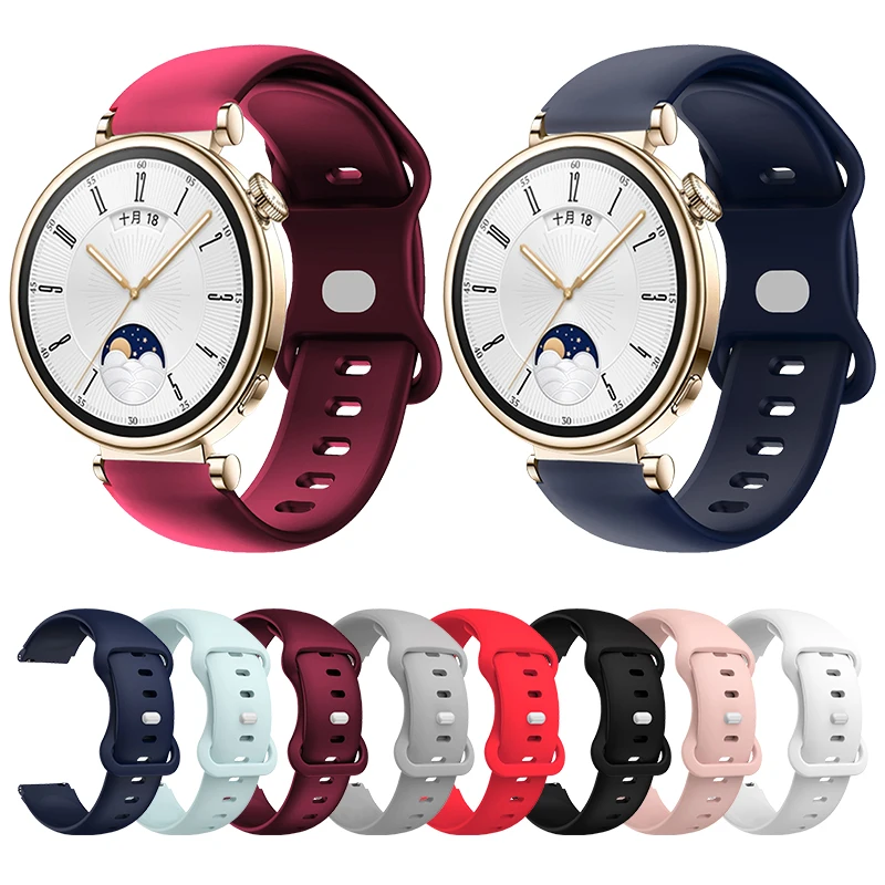 18mm Silicone Watch Band for Huawei Watch Gt4 41mm Strap on Couples Gym Multicolor for Huawei Gt4 41mm 18mm Strap Universal