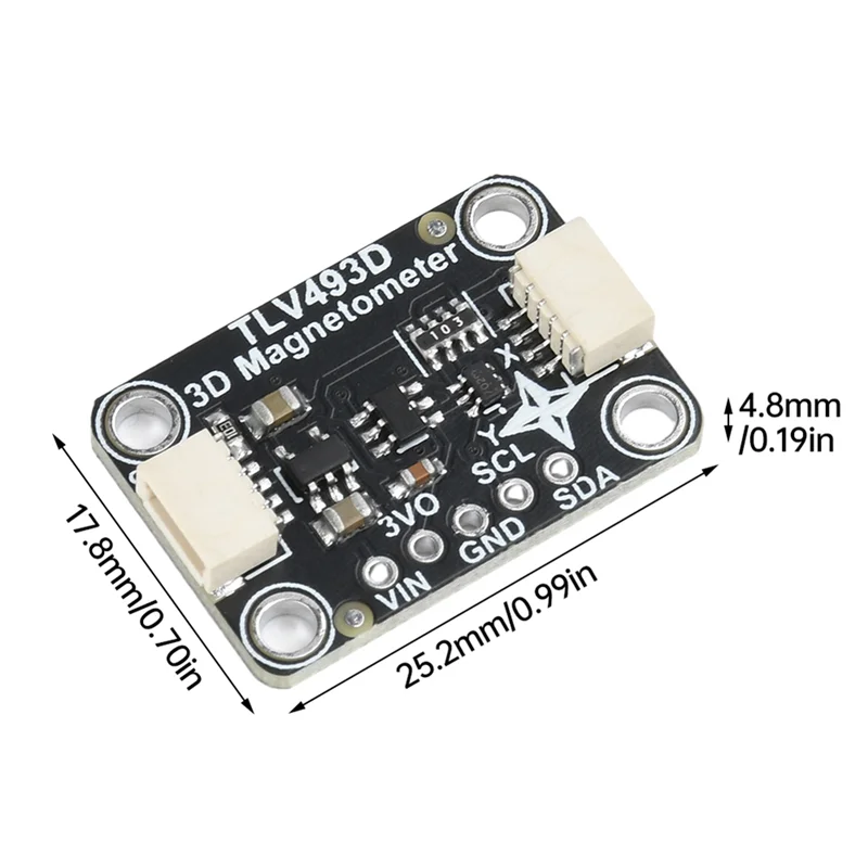 ABZW TLV493D Интерфейс I2C Трехосный магнитометр Модуль трехосного магнитометра