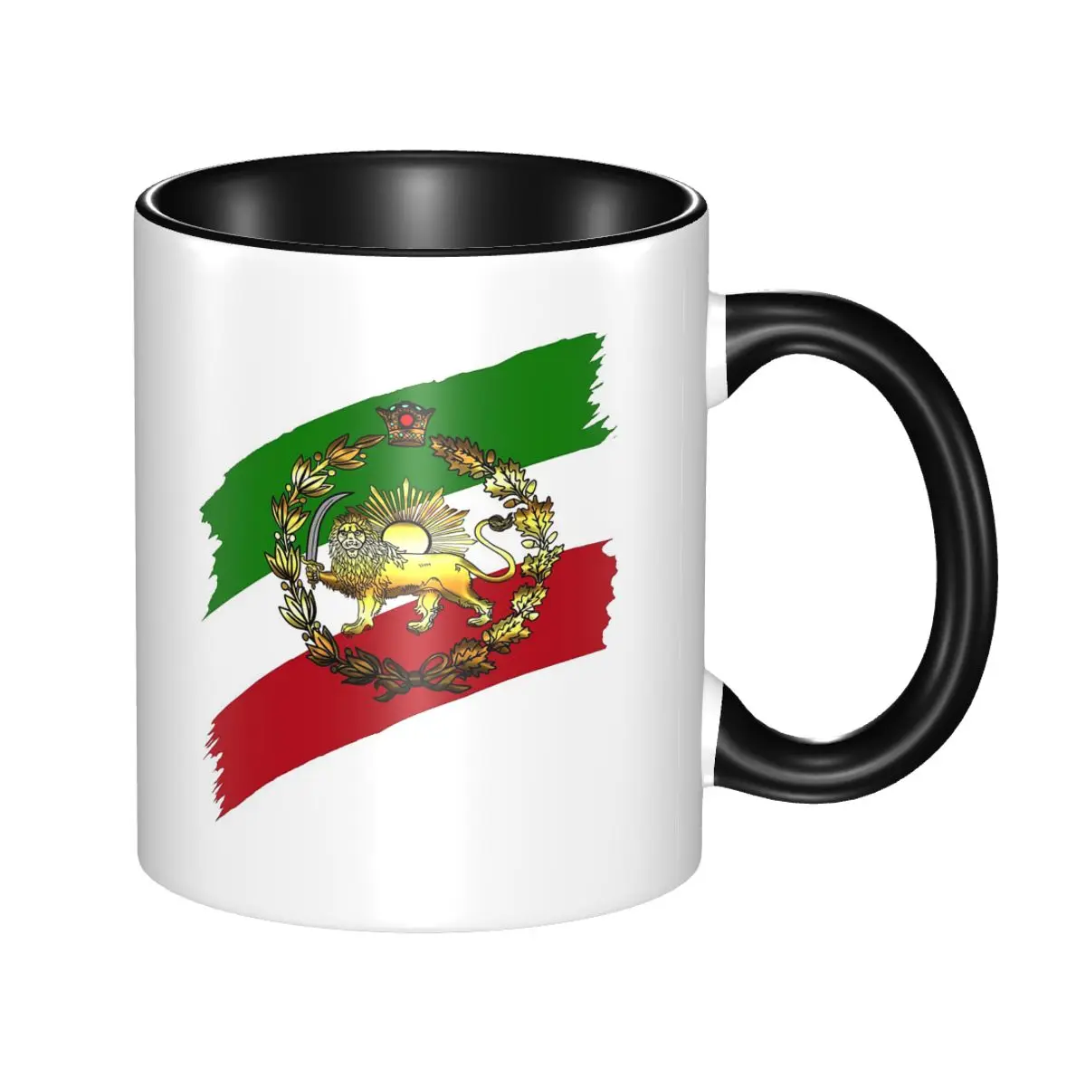 

Flag Of Persia Iran Mug Funny Ceramic Coffee Cups Tea Mugs Milk Cup Drinkware Gift for Friends