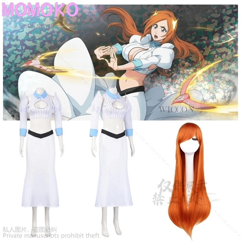 Anime Inoue Orime Cosplay Kostuum Prinses Witte Dauw Taille Lange Rok Hoofddeksels Vrouw Sexy Carnaval Halloween Pak Pruiken Lolita