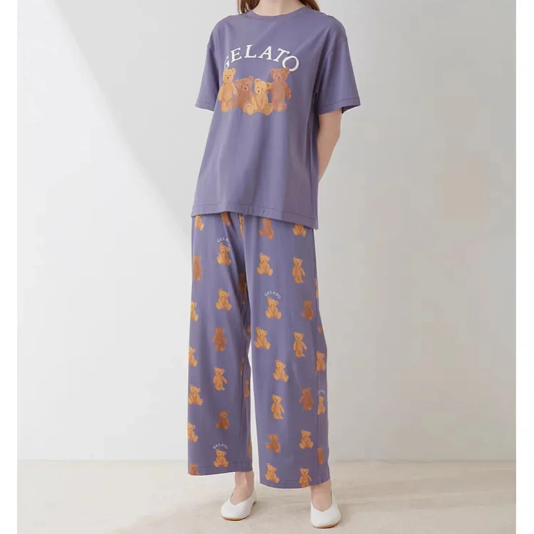 Pajamas Set Room Wear Ladies One Piece Ladies Summer Shorts Shorts Sleepwear Loungwear T-shirt Trousers, Nightwear Modal