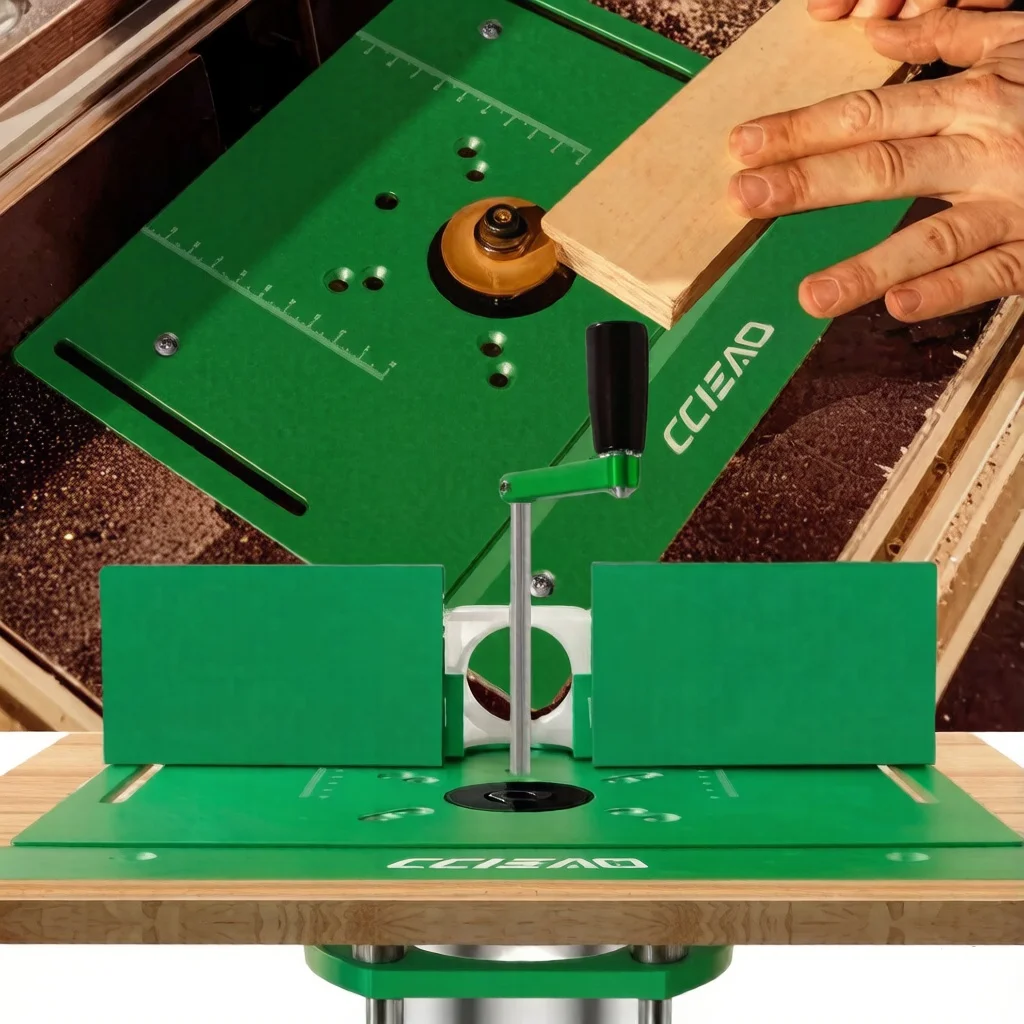 65mm Router Lift with 4-Claw Strong Grip for Router Table Precision Height Adjustment Inverted Mount Fits Aluminum Alloy Plate