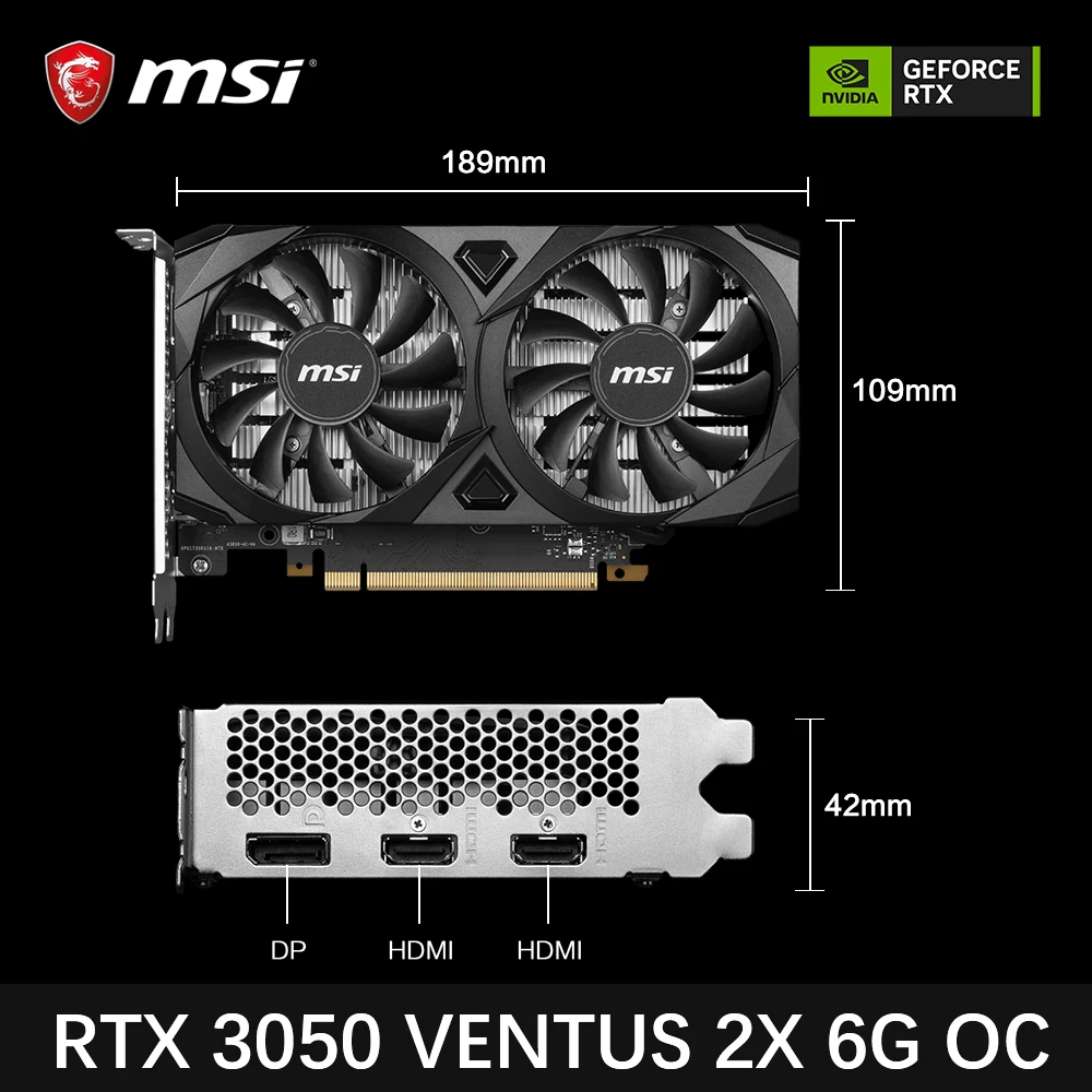 Msi geforce rtx 3050 ventus 2x 6g ocゲーミンググラフィックカード6