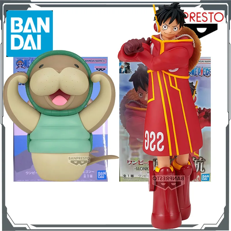 

Bandai Original BANPRESTO One Piece Kung Fu Dugong & Monkey D Luffy Аниме Фигурки Игрушки для мальчиков Рождественский подарок Коллекционная