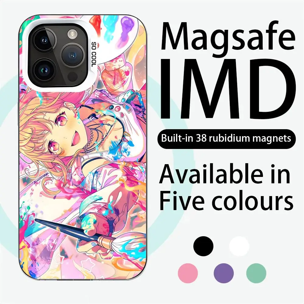 аниме BanG Dream! Вечеринка группы девочек! Чехол для телефона с магнитом IMD, цветной, серебристый, подходит для iPhone 17, 16, 15, 14, 13, 12, 11 Pro Max