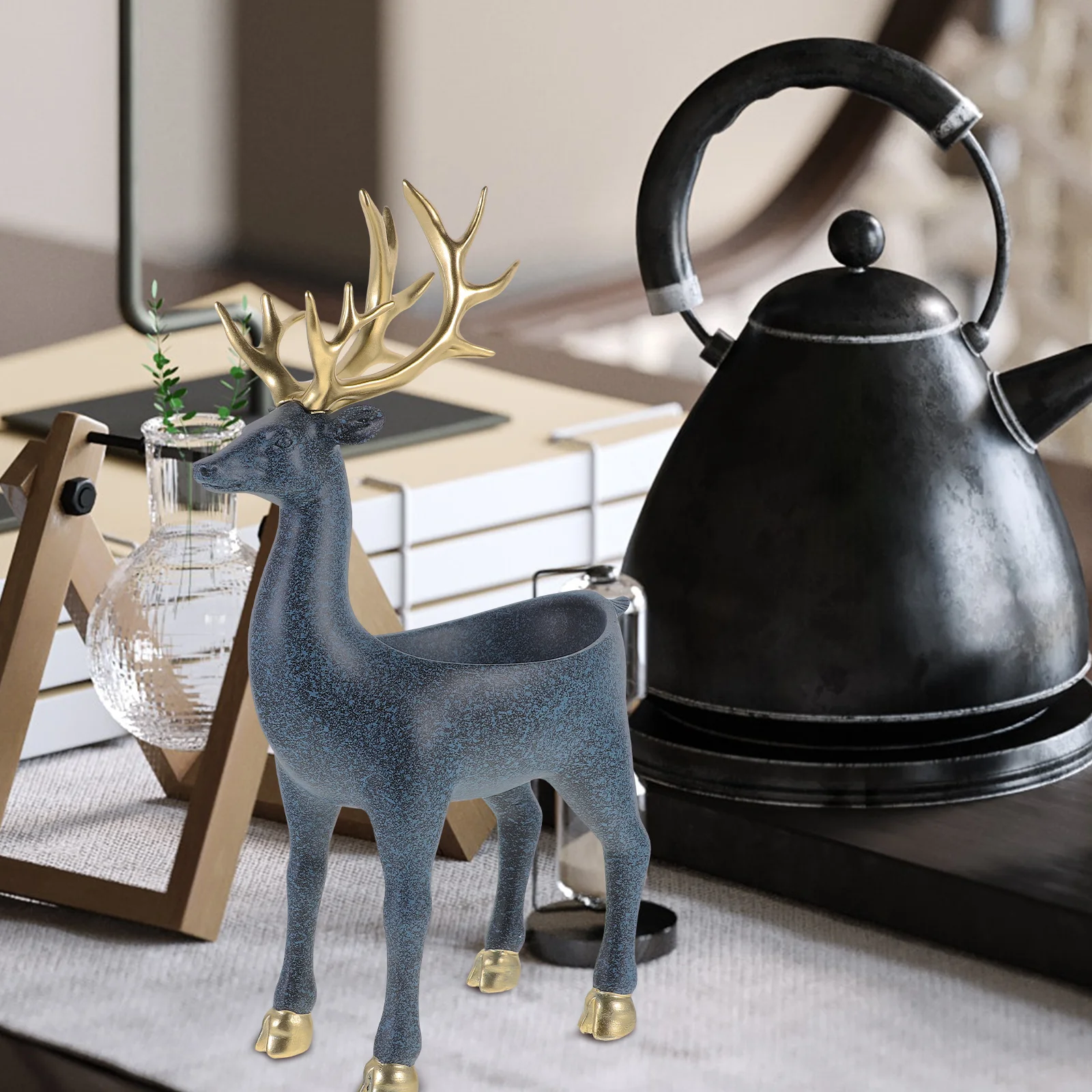 Proposal Blue Household Decor Nightstand Decoration Home Decorative Storage Holder Desktop Adornment