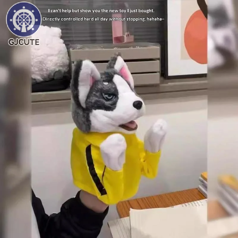 Creative Boxing Husky Hand Puppet Plush Interactive Doll Funny Glove Toy For Kids Family Party Game Birthday Gift Decoration