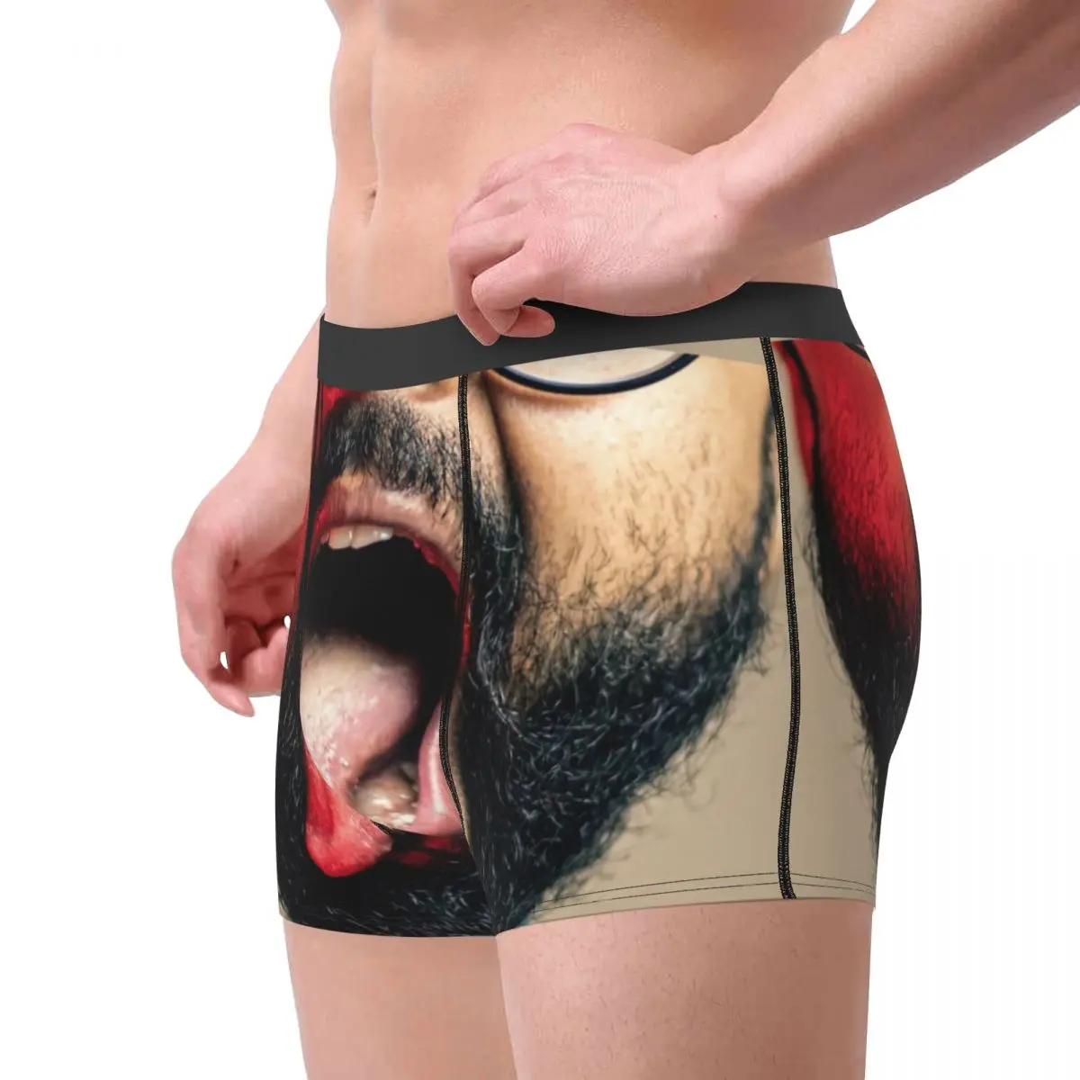 Funny Meme Rock Tongue Out Underwear Male Sexy Print Customized Boxer Shorts Panties Briefs Soft Underpants