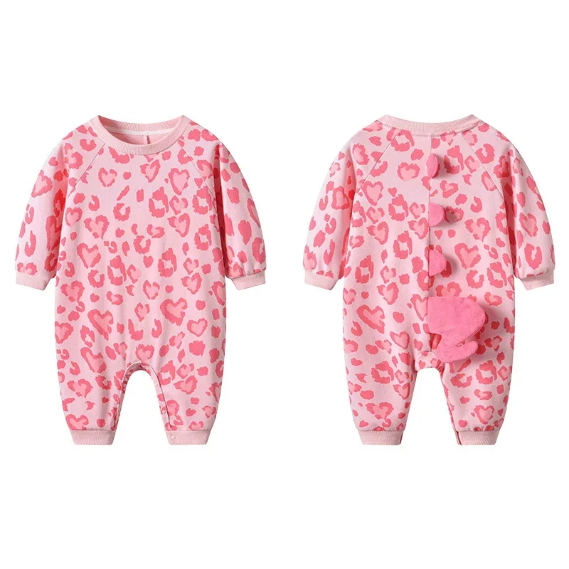 Leopard New Baby Clothes Rompers Boys Girls Bodysuit Long Sleeved Cotton Kawaii Unicorn Tail Animal Jumpsuits 0-3 Year Clothing