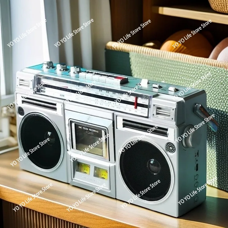 Retro stereo dual speaker radio Recorder Convenient tape drive Bluetooth USB TF card