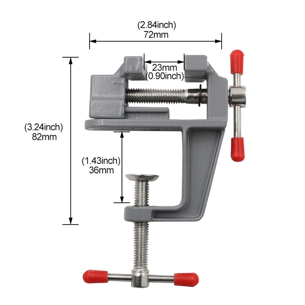 O50 Universal Table Vise Home 3.5inch Aluminum Mini Jewelers Hobby Clamp On Table Bench Vise DIY Household Flat Mouth Table Vise